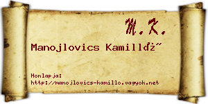 Manojlovics Kamilló névjegykártya